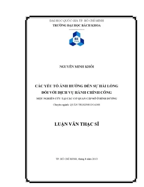 Luận văn thạc sĩ quản trị kinh doanh các yếu tố ảnh hưởng đến sự hài lòng đối với dịch vụ hành chính công một nghiên cứu tại các cơ quan cấp sở ở bình dương