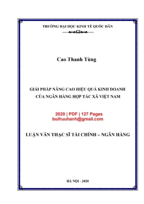 Luận văn thạc sĩ tài chính ngân hàng giải pháp nâng cao hiệu quả kinh doanh của ngân hàng hợp tác xã việt nam