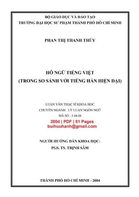 Luận văn thạc sĩ khoa học hô ngữ tiếng việt trong so sánh với tiếng hán hiện đại