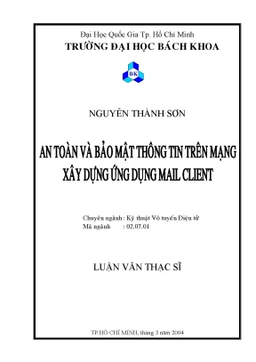Luận văn thạc sĩ kỹ thuật vô tuyến điện tử an toàn và bảo mật thông tin trên mạng