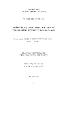 Luận văn thạc sĩ vật lý khảo sát độ linh động của điện tử trong giếng lượng tử ingaasgaassb