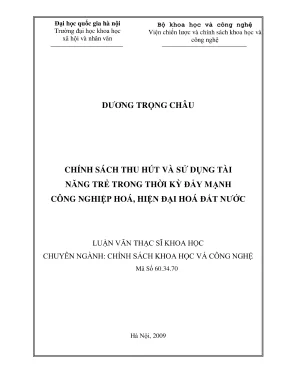 Luận văn thạc sĩ chính sách khoa học và công nghệ chính sách thu hút và sử dụng tài năng trẻ trong thời kỳ đẩy mạnh công nghiệp hóa hiện đại hóa đất nước