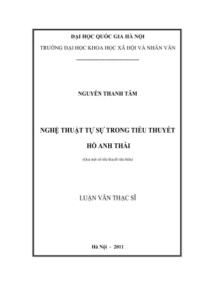 Luận văn thạc sĩ văn học nghệ thuật tự sự trong tiểu thuyết hồ anh thái