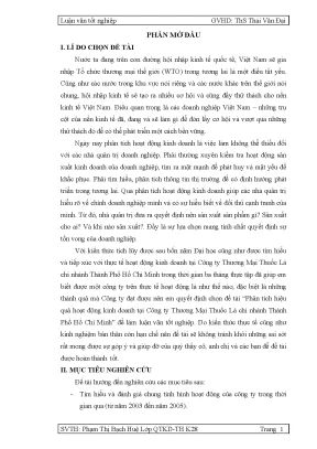 Luận văn tốt nghiệp phân tích hiệu quả hoạt động kinh doanh tại công ty thương mại thuốc lá chi nhánh thành phố hồ chí minh
