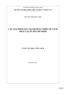 Luận văn thạc sĩ du lịch các giải pháp đẩy mạnh phát triển du lịch mice tại tp hồ chí minh