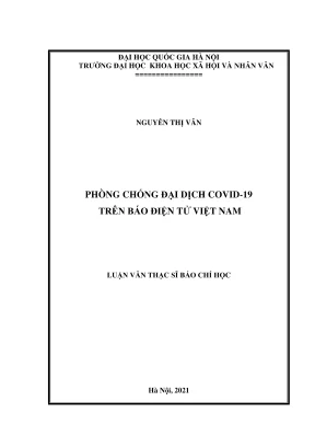Luận văn thạc sĩ báo chí phòng chống đại dịch covid19 trên báo điện tử việt nam