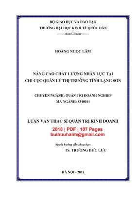 Luận văn thạc sĩ quản trị kinh doanh nâng cao chất lượng nhân lực tại chi cục quản lý thị trường tỉnh lạng sơn