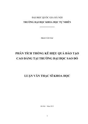 Luận văn thạc sĩ khoa học phân tích thống kê hiệu quả đào tạo cao đẳng tại trường đại học sao đỏ