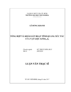 Luận văn thạc sĩ kỹ thuật hóa học tổng hợp và khảo sát hoạt tính quang xúc tác của vật liệu srtio3xsx