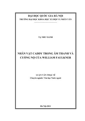 Luận văn thạc sĩ văn học nhân vật caddy trong âm thanh và cuồng nộ của william faulkner