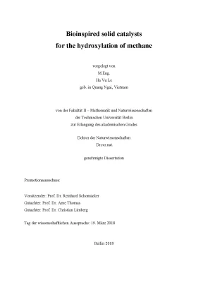 Luận án tiến sĩ bioinspired solid catalysts for the hydroxylation of methane