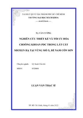 Luận văn thạc sĩ kỹ thuật dầu khí nghiên cứu thiết kế và tối ưu hóa choòng khoan pdc trong lát cắt mioxen hạ tại vùng mỏ x bể nam côn sơn