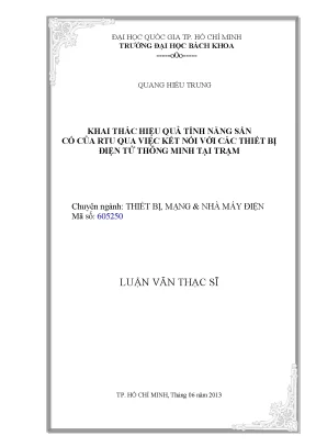 Luận văn thạc sĩ thiết bị mạng và nhà máy điện khai thác hiệu quả tính năng sẵn có của rtu qua việc kết nối với các thiết bị điện tử thông minh tại trạm