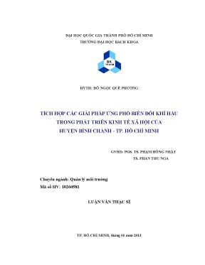 Luận văn thạc sĩ quản lý môi trường tích hợp các giải pháp ứng phó biến đổi khí hậu trong phát triển kinh tế xã hội của huyện bình chánh tp hồ chí minh