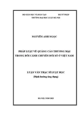 Luận văn thạc sĩ luật học pháp luật về quảng cáo thương mại trong bối cảnh chuyển đổi số ở việt nam