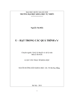 Luận văn thạc sĩ khoa học u hạt trong các quá trình e e
