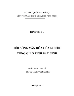 Luận văn thạc sĩ việt nam học the cultural life of catholics in bacninh province