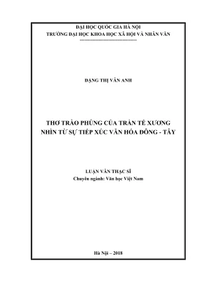 Luận văn thạc sĩ văn học thơ trào phúng của trần tế xương nhìn từ sự tiếp xúc văn hóa đông tây