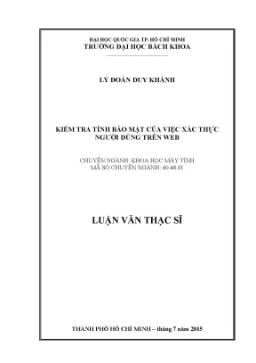 Luận văn thạc sĩ khoa học máy tính kiểm tra tính bảo mật của việc xác thực người dùng trên web
