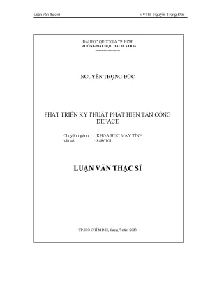 Luận văn thạc sĩ khoa học máy tính phát triển kỹ thuật phát hiện tấn công deface