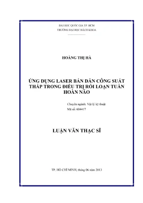 Luận văn thạc sĩ vật lý kỹ thuật ứng dụng laser bán dẫn công suất thấp trong điều trị rối loạn tuần hoàn não