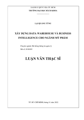 Luận văn thạc sĩ hệ thống thông tin quản lý xây dựng data warehouse và business intelligence cho ngành mỹ phẩm