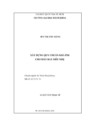 Luận văn thạc sĩ kỹ thuật hàng không xây dựng quy chuẩn khả phi cho máy bay siêu nhẹ