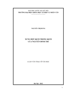 Luận văn thạc sĩ văn học xung đột kịch trong kịch của nguyễn đình thi