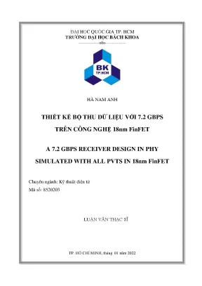 Luận văn thạc sĩ kỹ thuật điện tử thiết kế bộ thu dữ liệu với 7 2 gbps trên công nghệ 18nm finfet