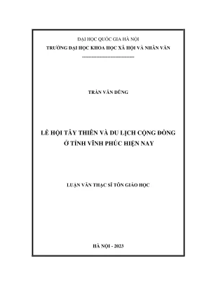 Luận văn thạc sĩ tôn giáo học lễ hội tây thiên và du lịch cộng đồng ở tỉnh vĩnh phúc hiện nay