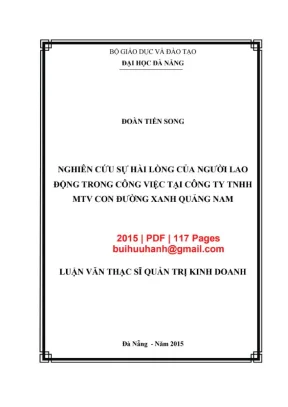 Luận văn thạc sĩ quản trị kinh doanh nghiên cứu sự hài lòng của người lao động trong công việc tại công ty tnhh mtv con đường xanh quảng nam
