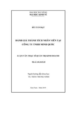 Luận văn thạc sĩ quản trị kinh doanh đánh giá thành tích nhân viên tại công ty tnhh minh quốc