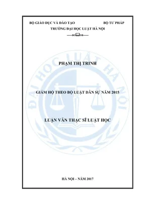 Luận văn thạc sĩ luật học giám hộ theo bộ luật dân sự năm 2015