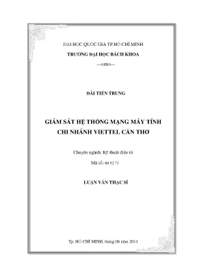 Luận văn thạc sĩ kỹ thuật điện tử giám sát hệ thống mạng máy tính chi nhánh viettel cần thơ