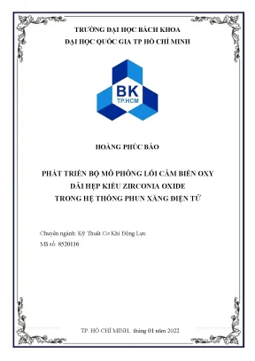 Luận văn thạc sĩ cơ khí động lực phát triển bộ mô phỏng lỗi cảm biến oxy dải hẹp kiểu zirconia oxide trong hệ thống phun xăng điện tử