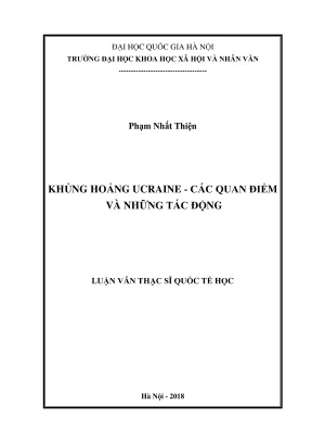 Luận văn thạc sĩ quốc tế học khủng hoảng ucraine các quan điểm và những tác động