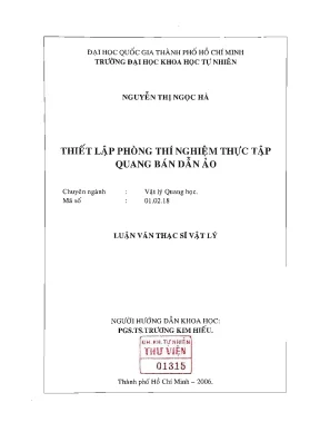 Luận văn thiệt lập phòng thí nghiệm thực tập quang bán dẫn ảo