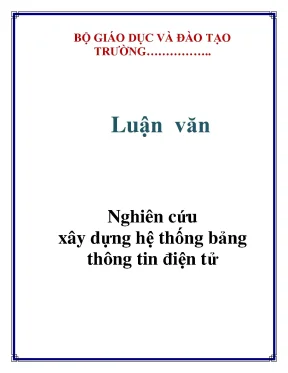 Luận văn đề tài nghiên cứu xây dựng hệ thống bảng thông tin điện tử