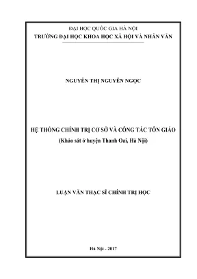 Luận văn thạc sĩ chính trị học hệ thống chính trị cơ sở và công tác tôn giáo khảo sát ở huyện thanh oai hà nội