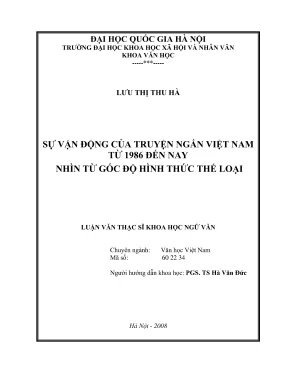 Luận văn thạc sĩ văn học sự vận động của truyện ngắn việt nam từ 1986 đến nay nhìn từ góc độ hình thức thể loại