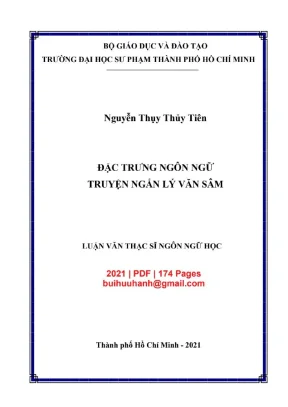 Luận văn thạc sĩ ngôn ngữ học đặc trưng ngôn ngữ truyện ngắn lý văn sâm