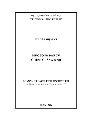 Luận văn thạc sĩ kinh tế chính trị mức sống dân cư ở tỉnh quảng bình