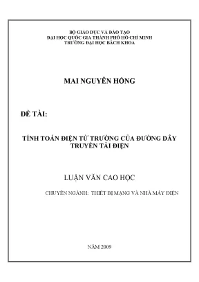 Luận văn thạc sĩ thiết bị mạng và nhà máy điện tính toán điện từ trường của đường dây truyền tải điện