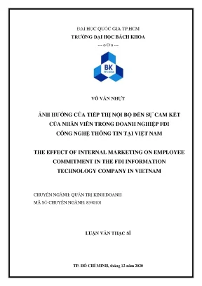 Luận văn thạc sĩ quản trị kinh doanh ảnh hưởng của tiếp thị nội bộ đến sự cam kết của nhân viên trong doanh nghiệp fdi công nghệ thông tin tại việt nam
