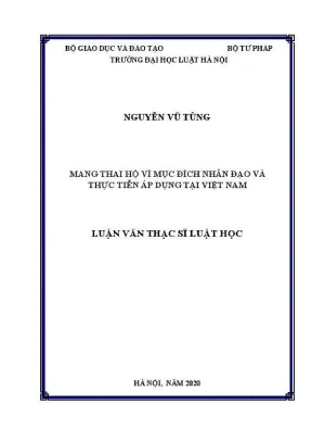Luận văn thạc sĩ luật học mang thai hộ vì mục đích nhân đạo và thực tiễn áp dụng tại việt nam