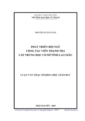 Luận văn thạc sĩ khoa học giáo dục phát triển đội ngũ cộng tác viên thanh tra cấp trung học cơ sở tỉnh lai châu