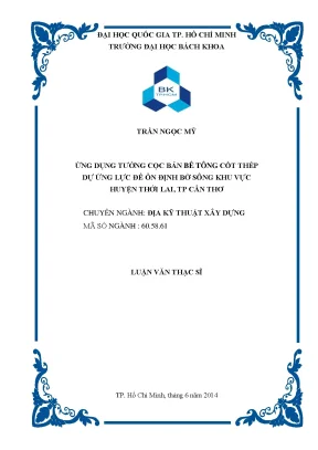 Luận văn thạc sĩ địa kỹ thuật xây dựng ứng dụng tường cọc bản bê tông cốt thép dự ứng lực để ổn định bờ sông khu vực huyện thới lai thành phố cần thơ
