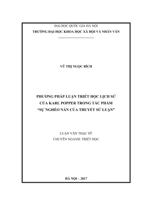 Luận văn thạc sĩ triết học phương pháp luận triết học lịch sử của karl popper trong tác phẩm sự nghèo nàn của thuyết sử luận