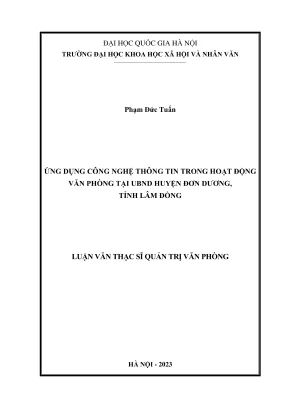 Luận văn thạc sĩ quản trị văn phòng ứng dụng công nghệ thông tin trong hoạt động văn phòng tại ubnd huyện đơn dương tỉnh lâm đồng