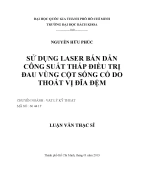 Luận văn thạc sĩ vật lý kỹ thuật sử dụng laser bán dẫn công suất thấp điều trị đau cột sống cổ do thoát vị đĩa đệm